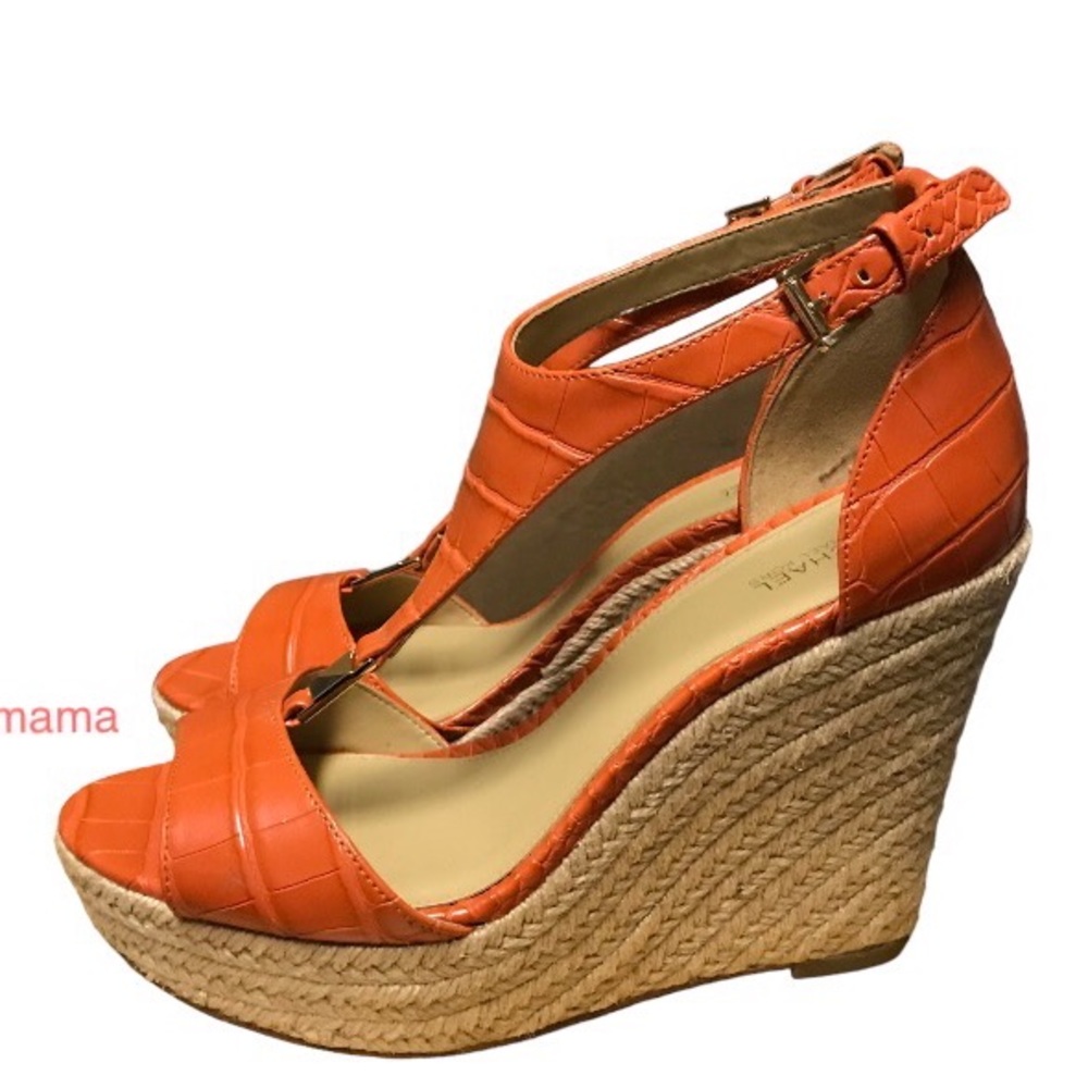 WOMENS MICHAEL KORS SEXY 4.5” ESPADRILLE  WEDGE SUMMER SANDALS SIZE 9 - Picture 3 of 8